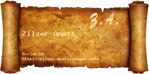 Zilzer Anett névjegykártya